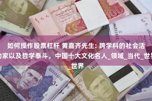 如何操作股票杠杆 黄嘉齐先生: 跨学科的社会活动家以及哲学泰斗，中国十大文化名人_领域_当代_世界